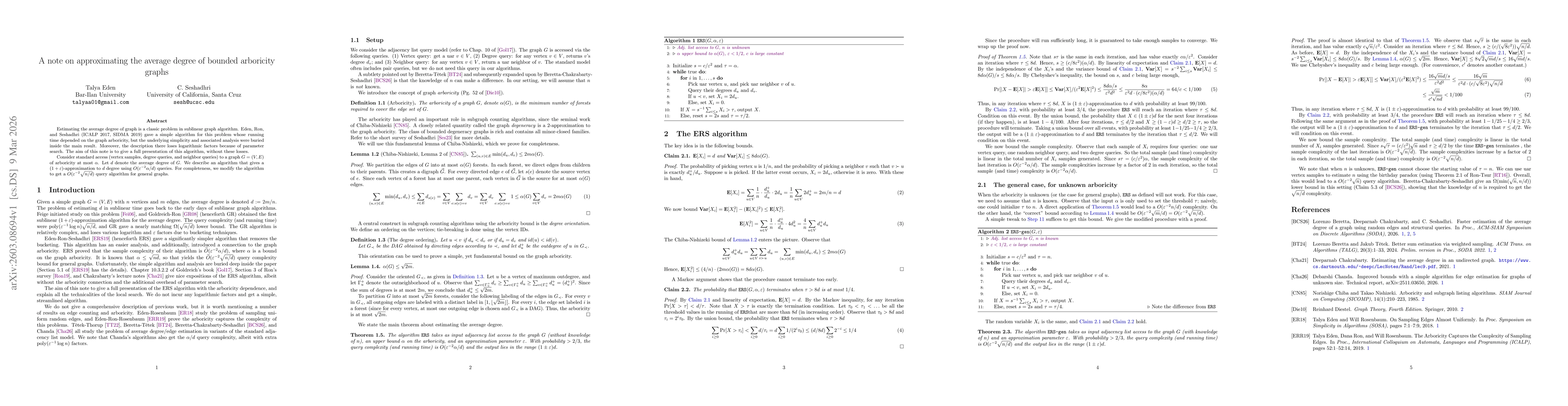 Thumbnail for A note on approximating the average degree of bounded arboricity graphs