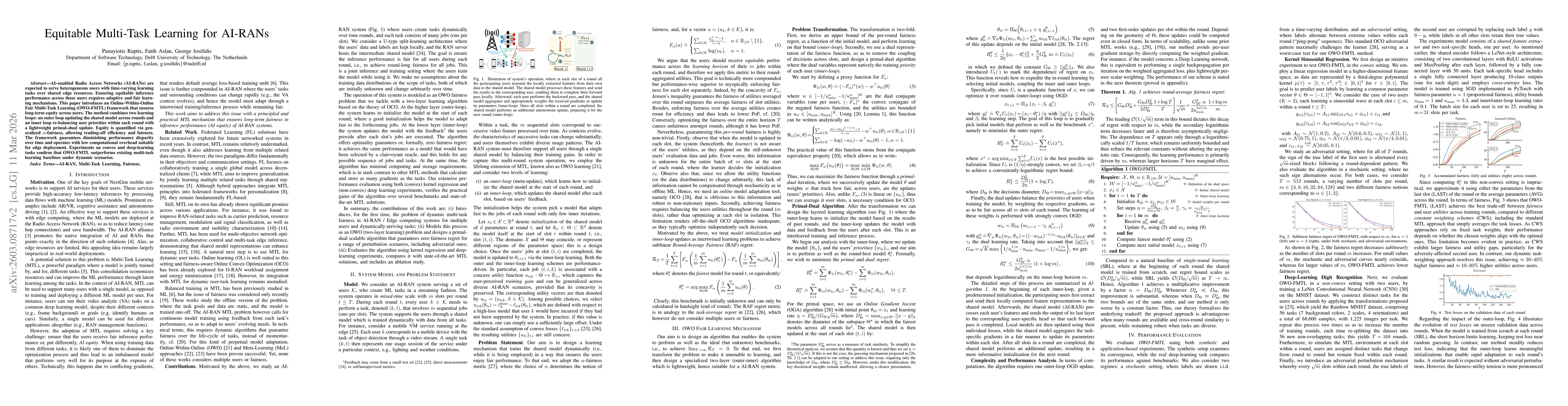 Thumbnail for Equitable Multi-Task Learning for AI-RANs