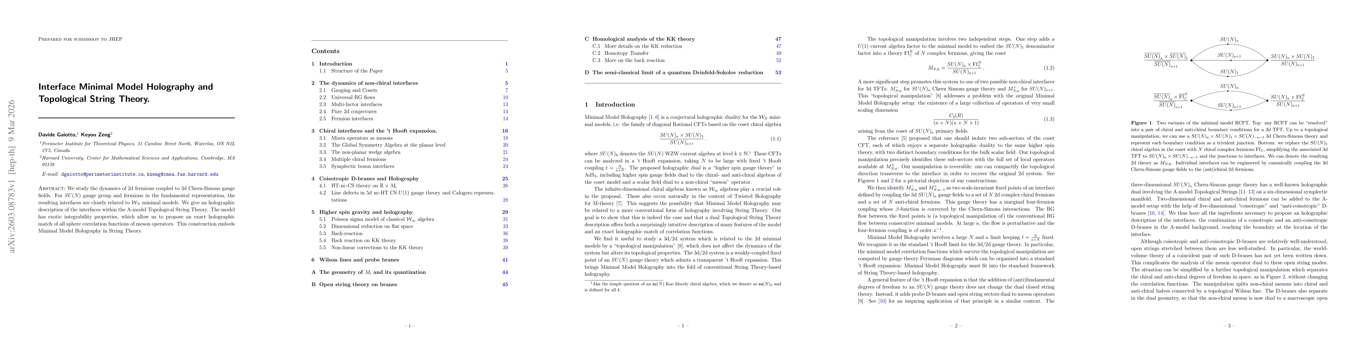 Thumbnail for Interface Minimal Model Holography and Topological String Theory