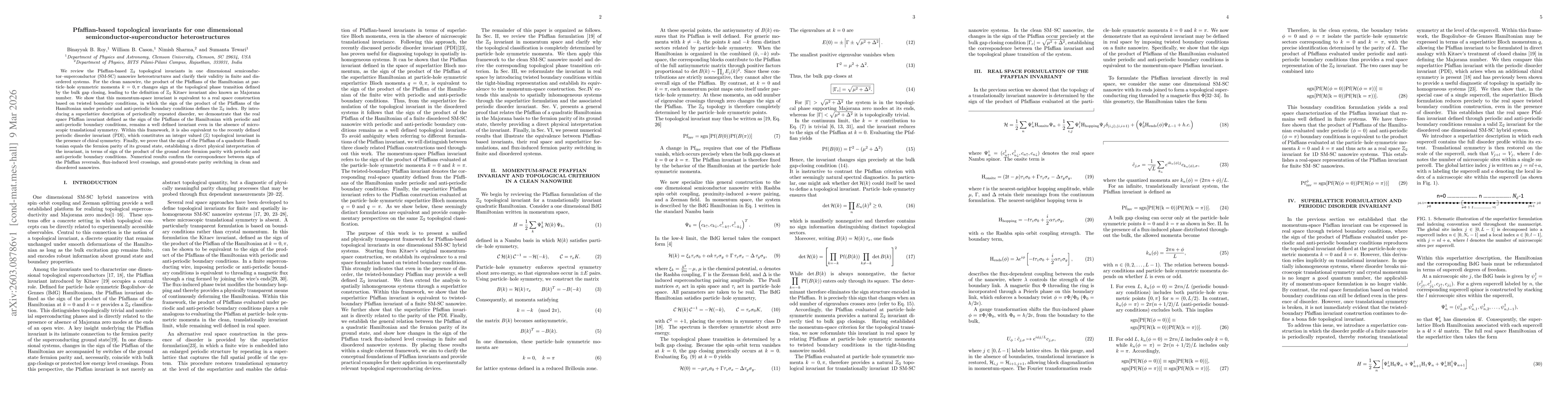 Thumbnail for Pfaffian-based topological invariants for one dimensional semiconductor-superconductor heterostructures