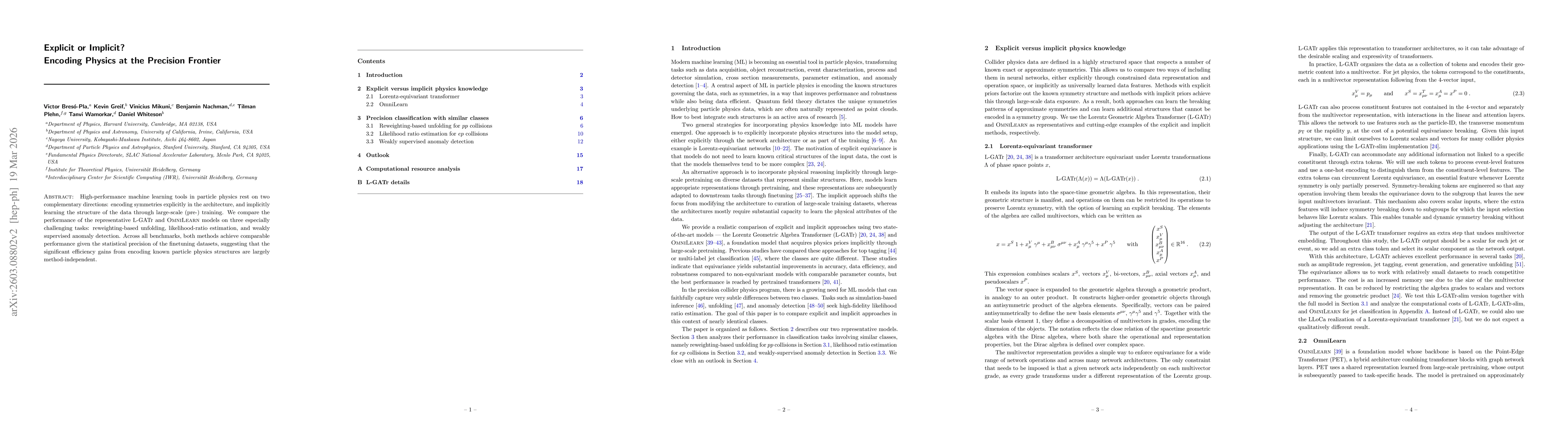 Thumbnail for Explicit or Implicit? Encoding Physics at the Precision Frontier