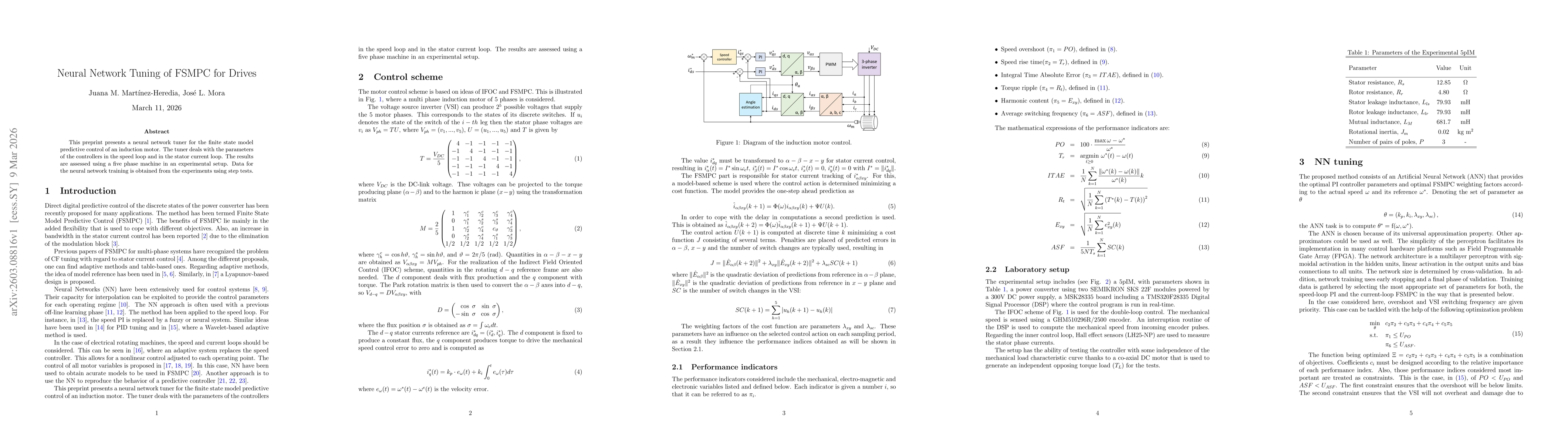 Thumbnail for Neural Network Tuning of FSMPC for Drives