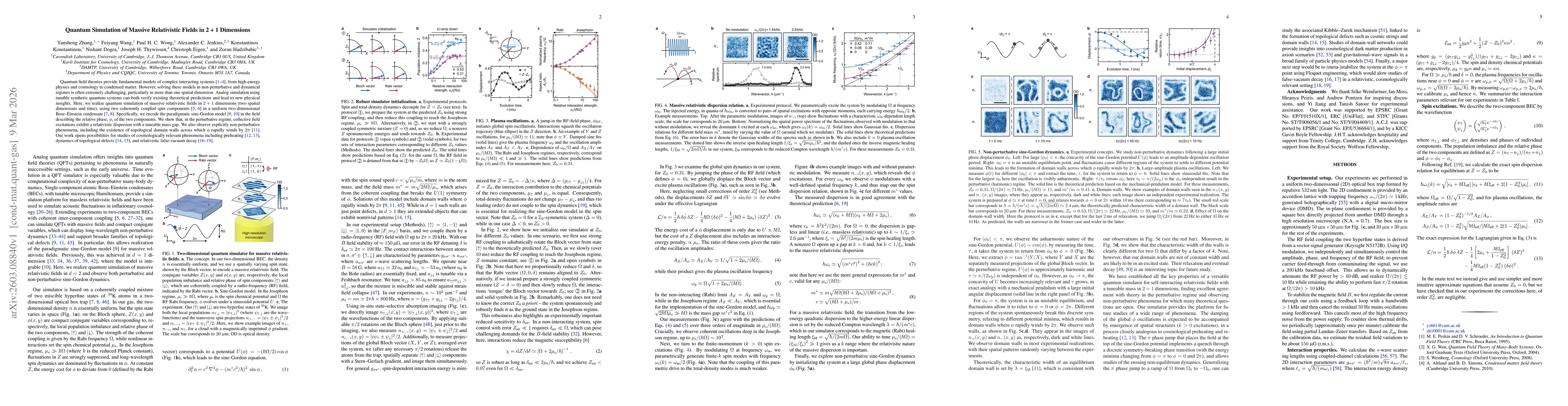 Thumbnail for Quantum Simulation of Massive Relativistic Fields in 2 + 1 Dimensions