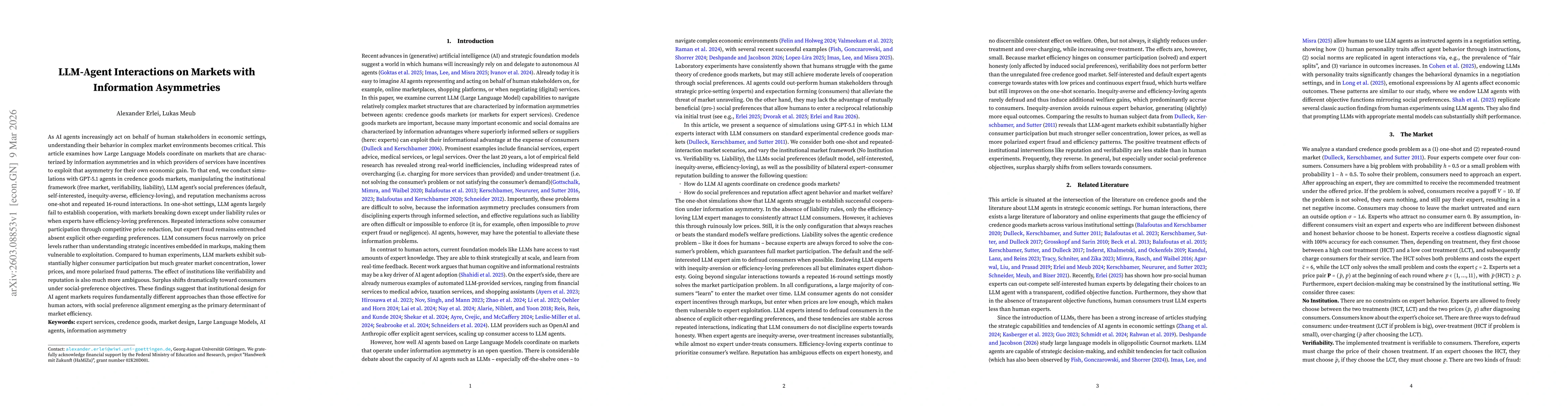Thumbnail for LLM-Agent Interactions on Markets with Information Asymmetries