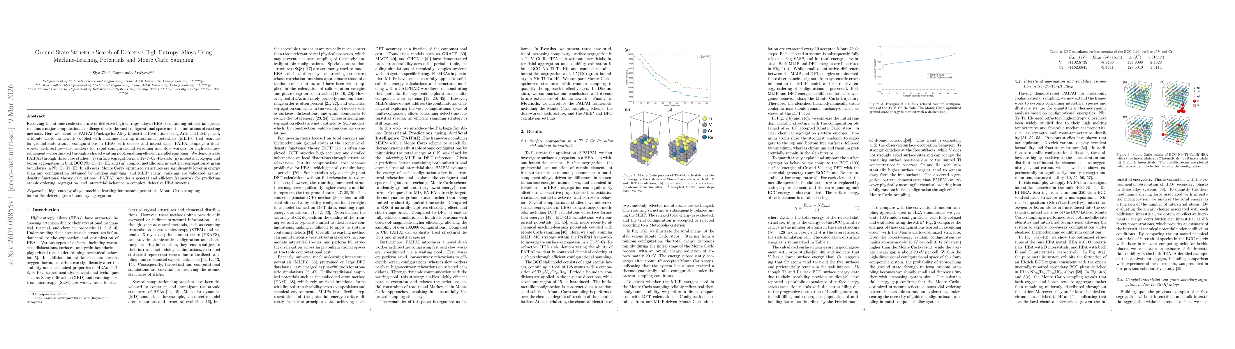 Thumbnail for Ground-State Structure Search of Defective High-Entropy Alloys Using Machine-Learning Potentials and Monte Carlo Sampling