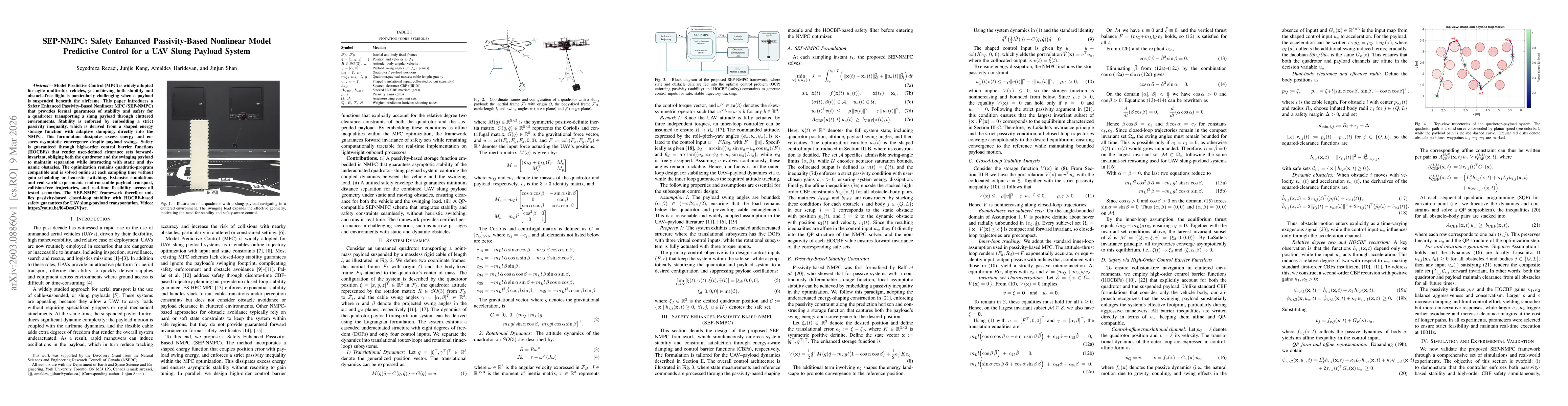 Thumbnail for SEP-NMPC: Safety Enhanced Passivity-Based Nonlinear Model Predictive Control for a UAV Slung Payload System