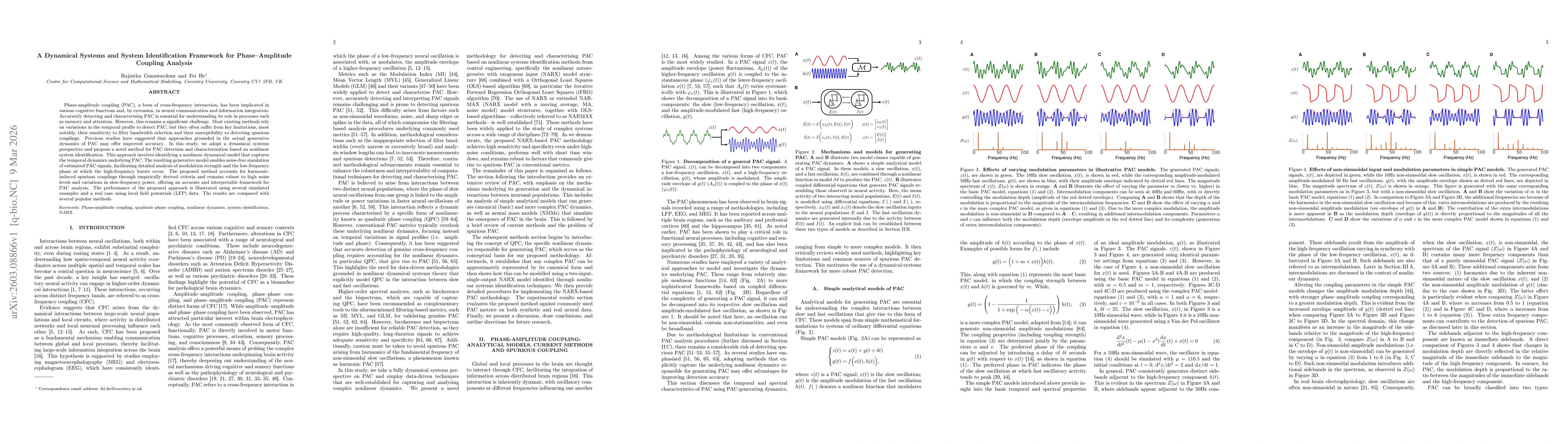 Thumbnail for A Dynamical Systems and System Identification Framework for Phase Amplitude Coupling Analysis