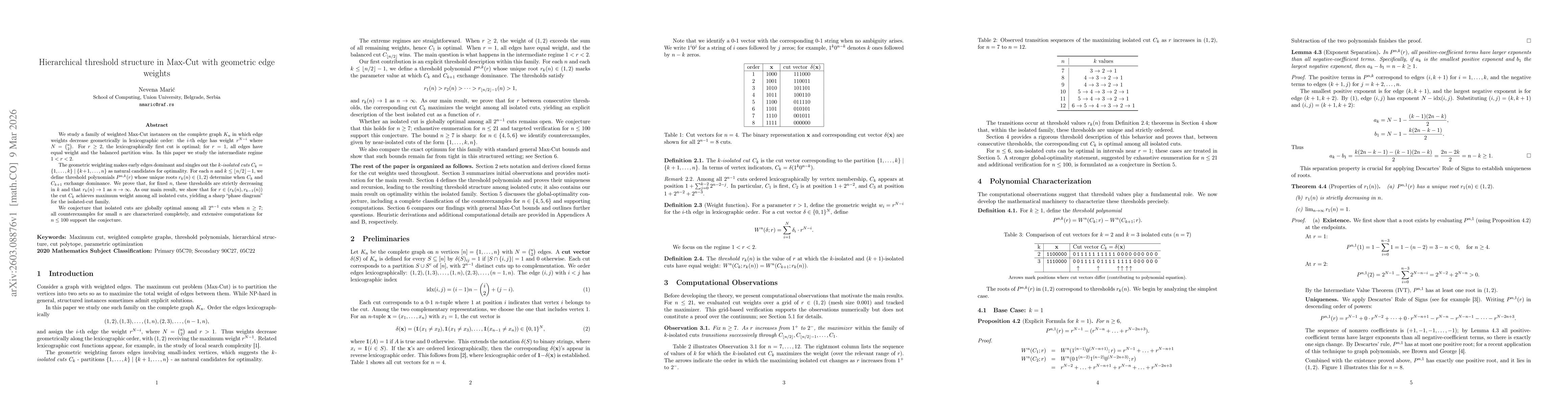 Thumbnail for Hierarchical threshold structure in Max-Cut with geometric edge weights