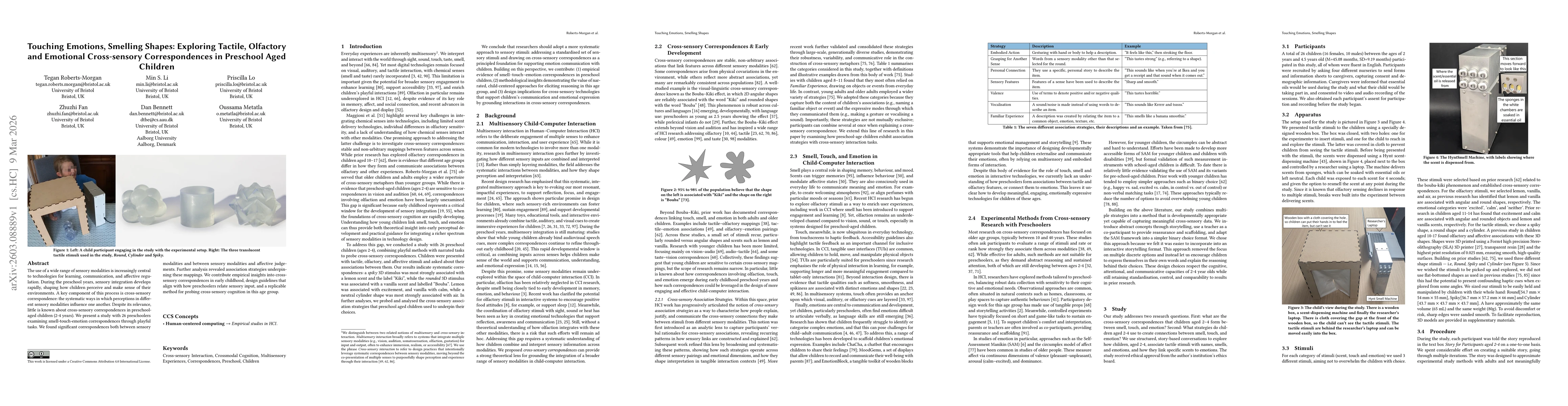 Thumbnail for Touching Emotions, Smelling Shapes: Exploring Tactile, Olfactory and Emotional Cross-sensory Correspondences in Preschool Aged Children