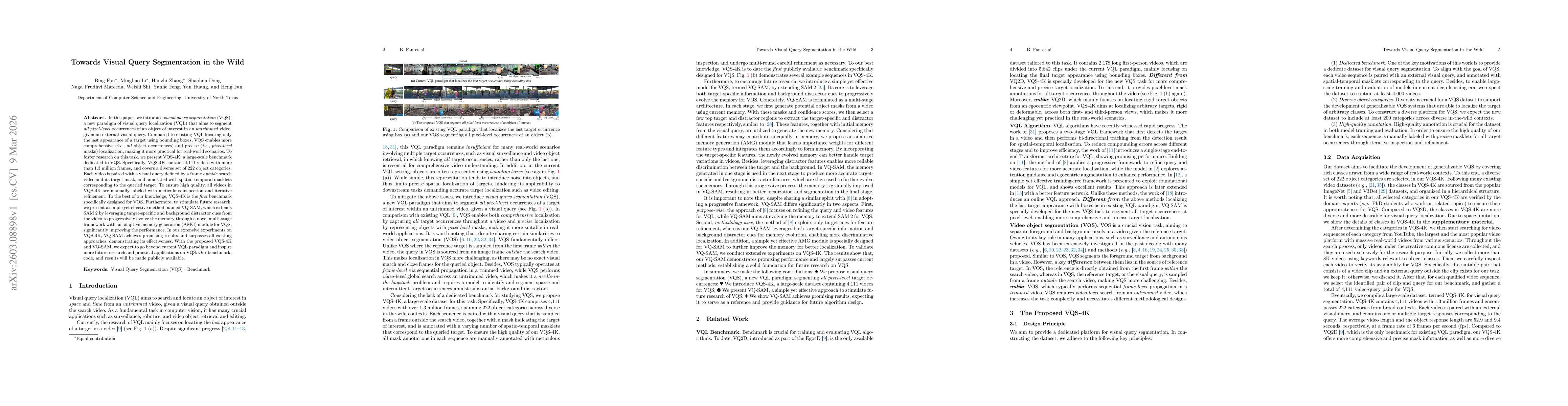 Thumbnail for Towards Visual Query Segmentation in the Wild