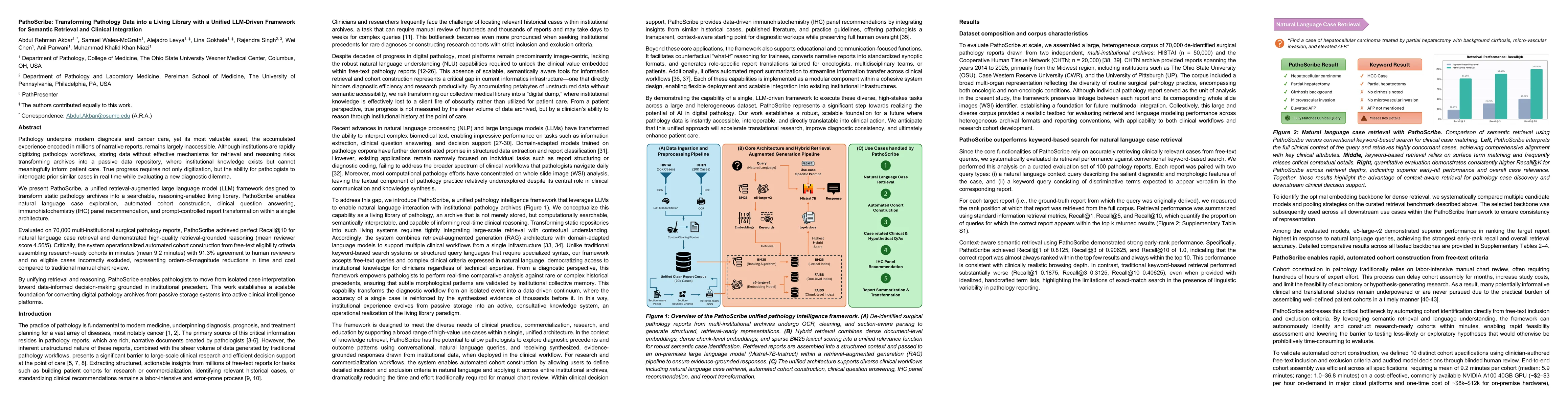 Thumbnail for PathoScribe: Transforming Pathology Data into a Living Library with a Unified LLM-Driven Framework for Semantic Retrieval and Clinical Integration