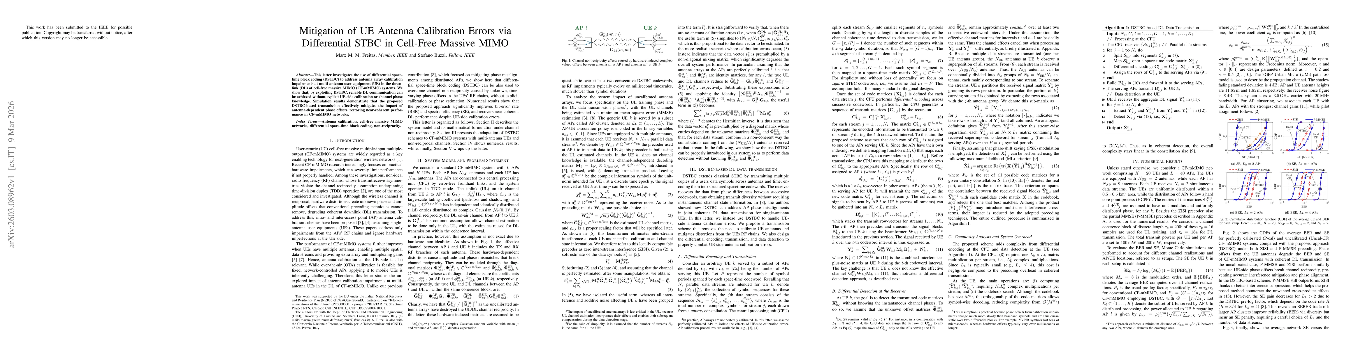 Thumbnail for Mitigation of UE Antenna Calibration Errors via Differential STBC in Cell-Free Massive MIMO