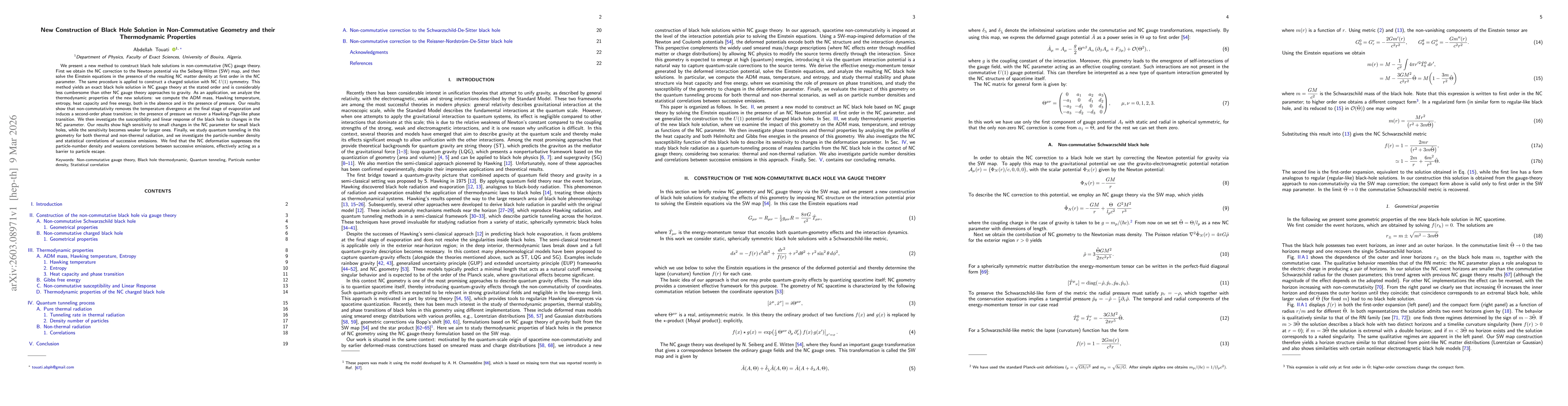 Thumbnail for New Construction of Black Hole Solution in Non-Commutative Geometry and their Thermodynamic Properties
