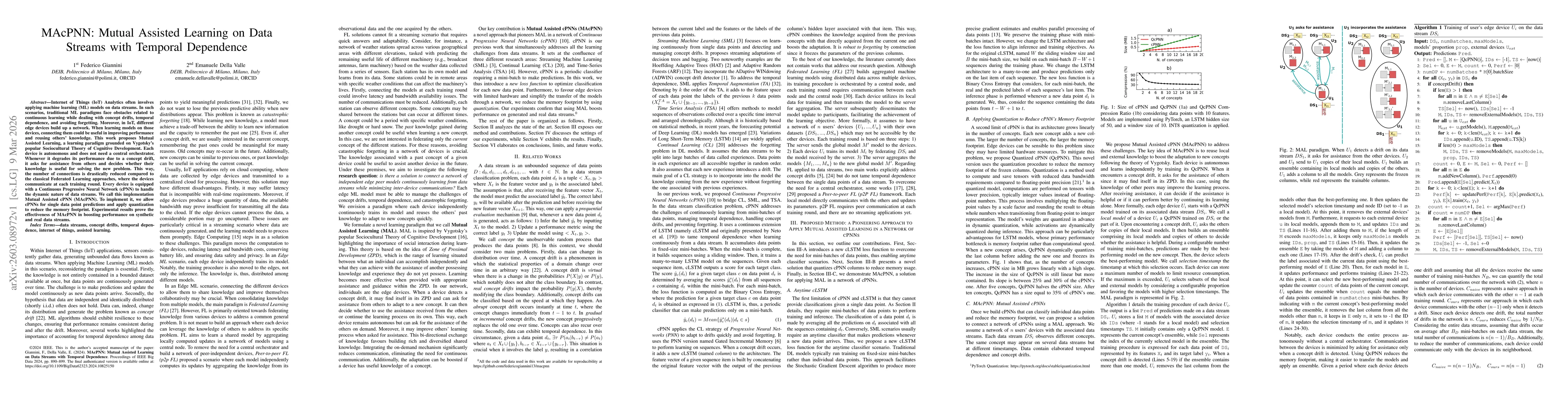 Thumbnail for MAcPNN: Mutual Assisted Learning on Data Streams with Temporal Dependence