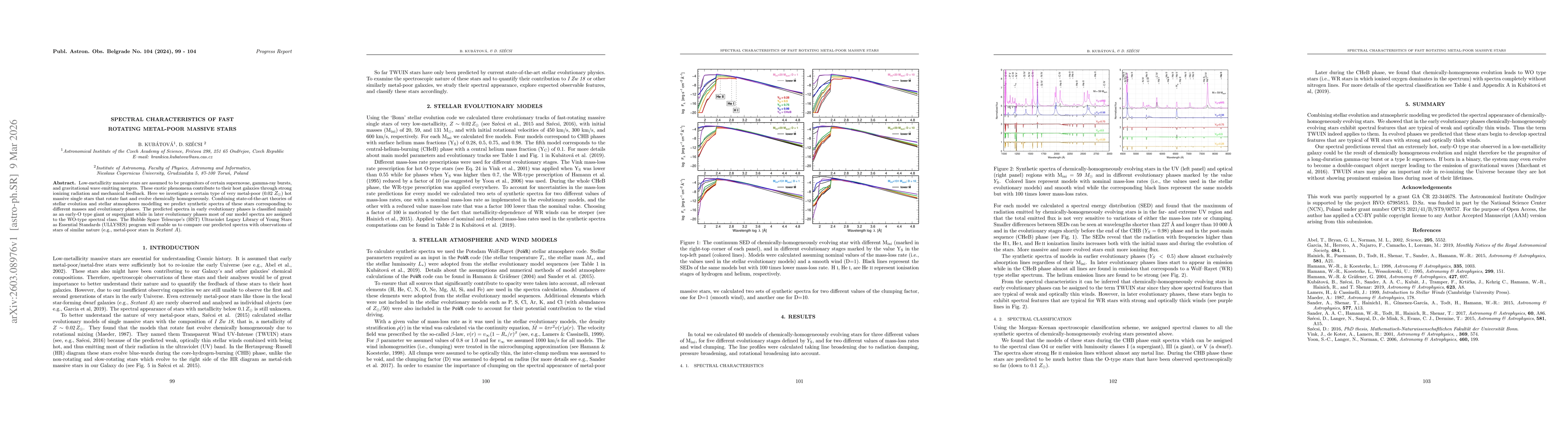 Thumbnail for Spectral characteristics of fast rotating metal-poor massive stars