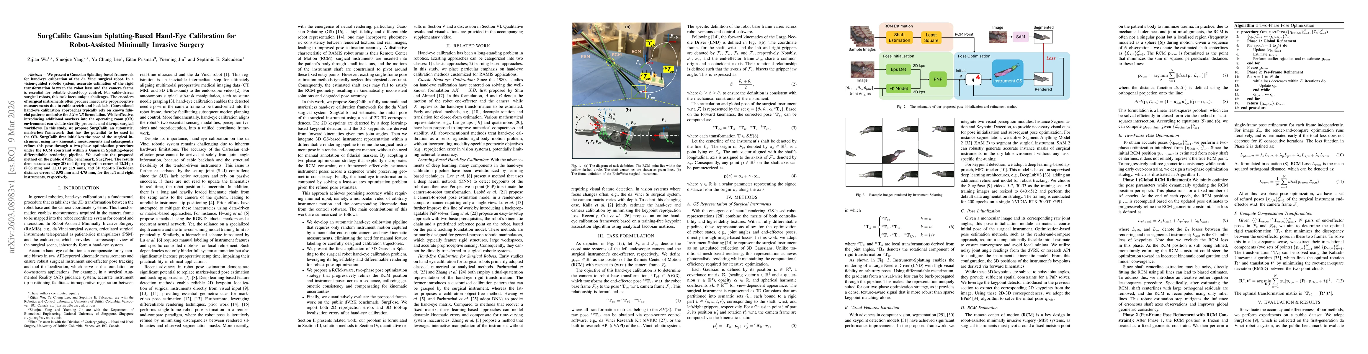 Thumbnail for SurgCalib: Gaussian Splatting-Based Hand-Eye Calibration for Robot-Assisted Minimally Invasive Surgery