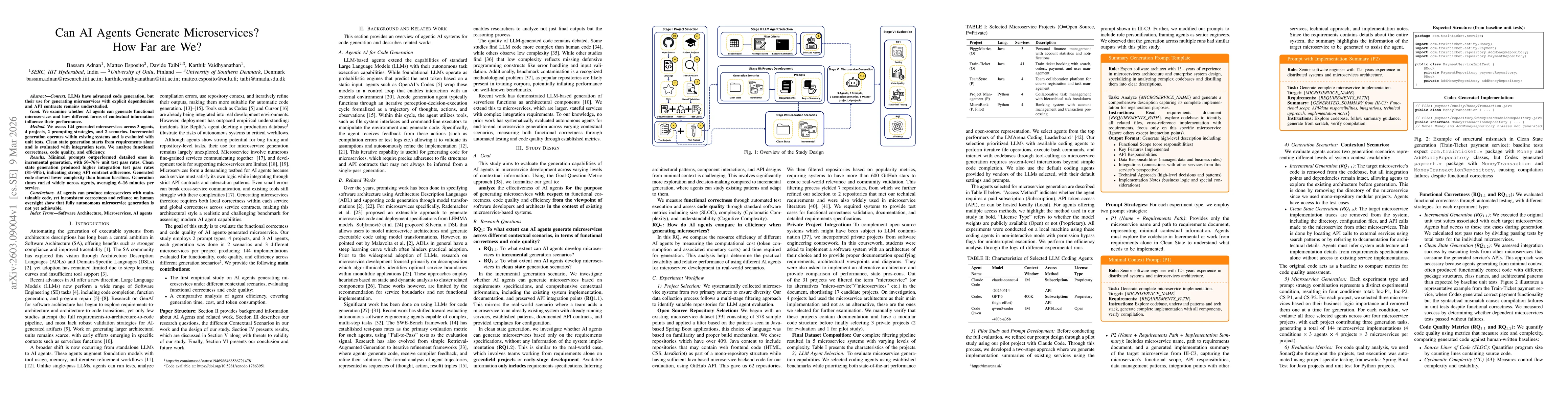 Thumbnail for Can AI Agents Generate Microservices? How Far are We?