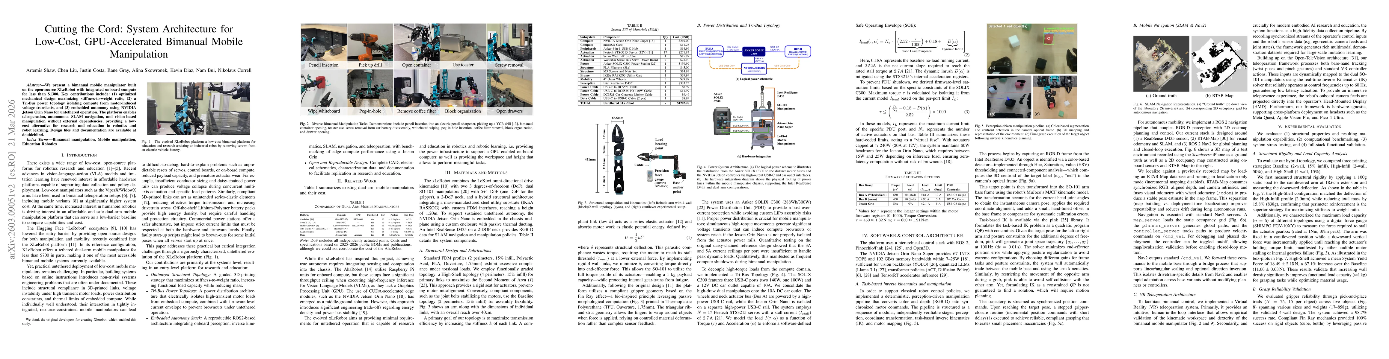 Thumbnail for Cutting the Cord: System Architecture for Low-Cost, GPU-Accelerated Bimanual Mobile Manipulation