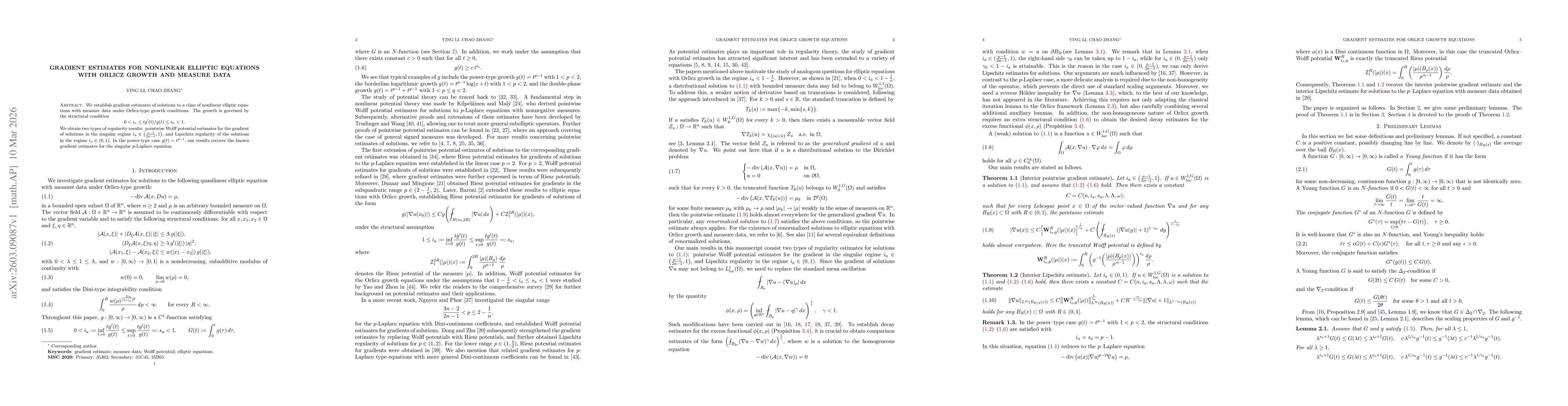 Thumbnail for Gradient estimates for nonlinear elliptic equations with Orlicz growth and measure data