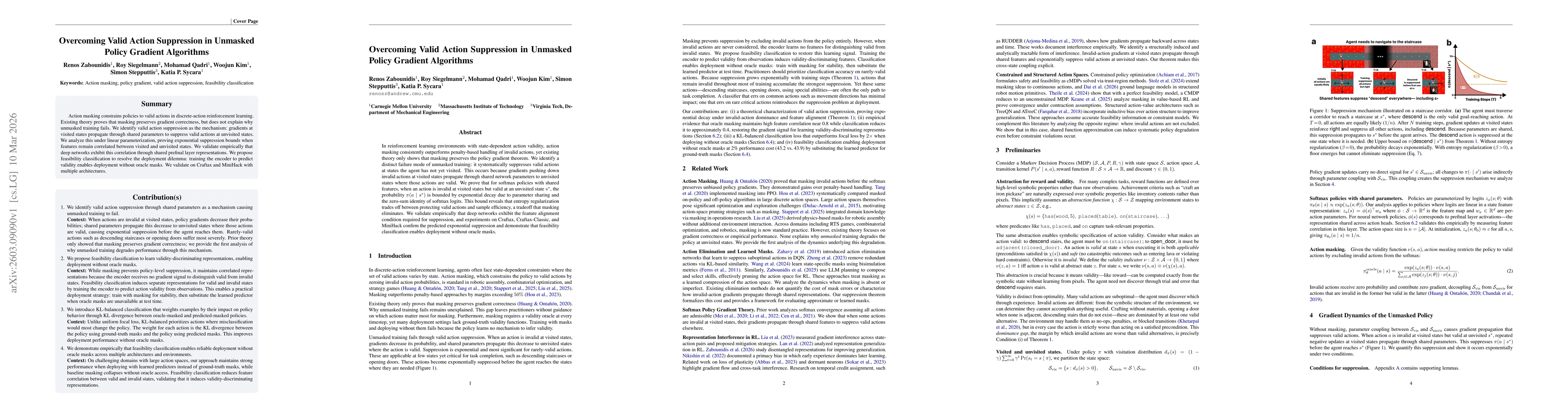 Thumbnail for Overcoming Valid Action Suppression in Unmasked Policy Gradient Algorithms