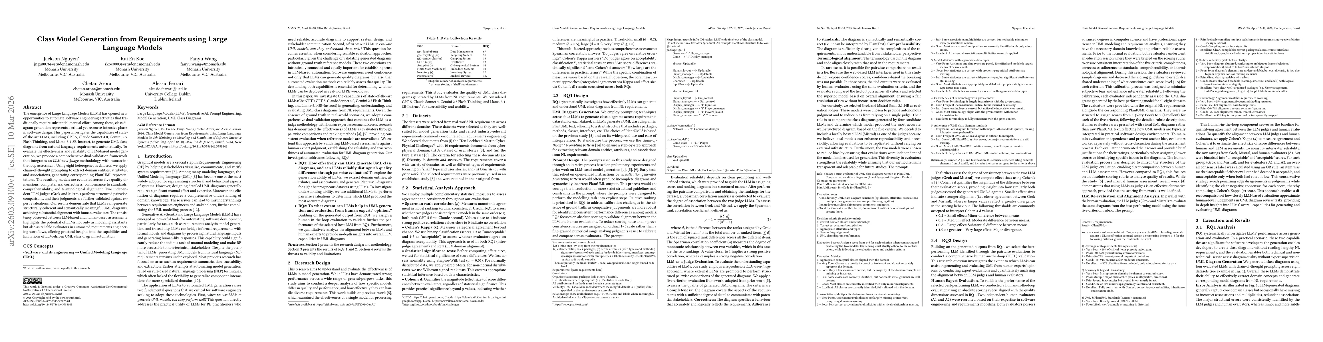 Thumbnail for Class Model Generation from Requirements using Large Language Models