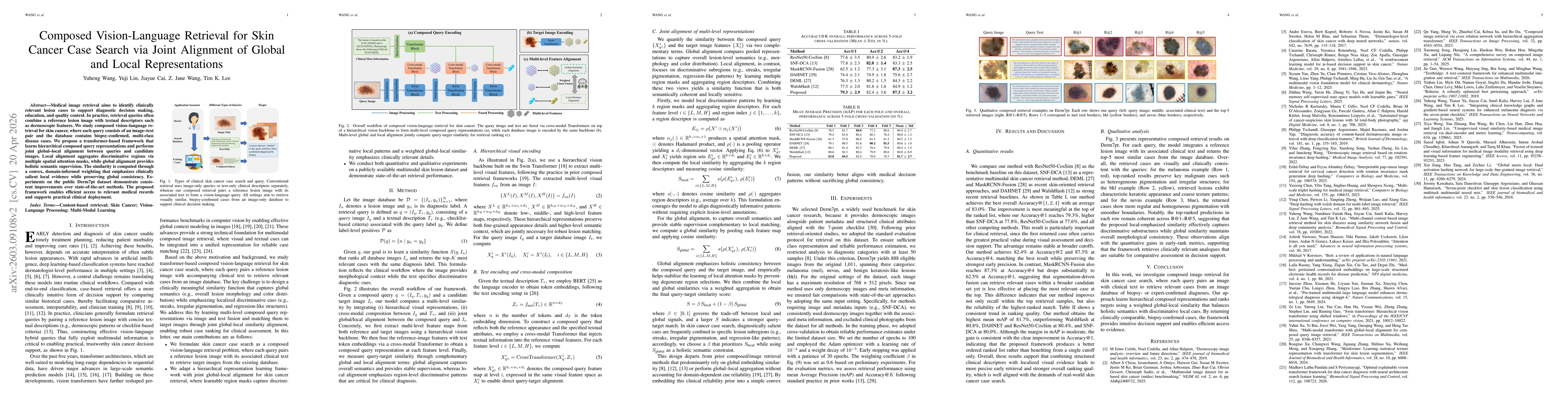 Thumbnail for Composed Vision-Language Retrieval for Skin Cancer Case Search via Joint Alignment of Global and Local Representations