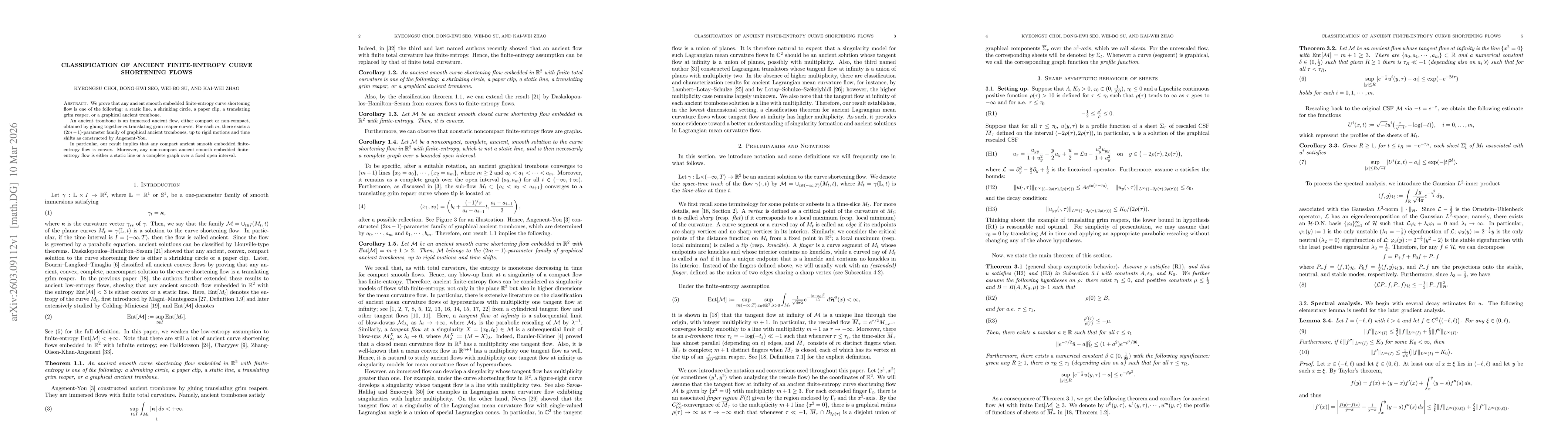 Thumbnail for Classification of ancient finite-entropy curve shortening flows