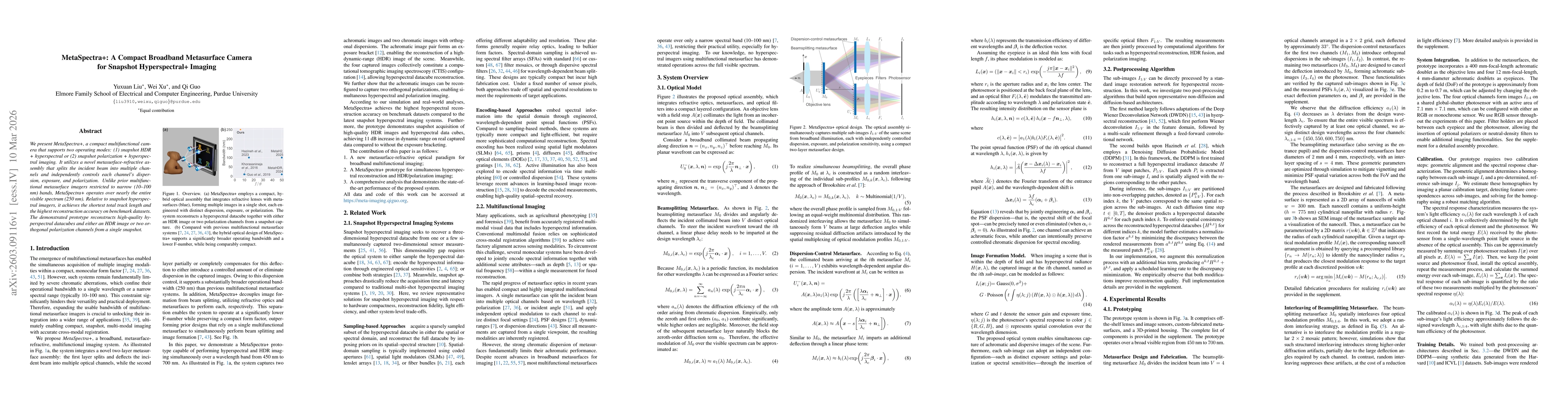Thumbnail for MetaSpectra+: A Compact Broadband Metasurface Camera for Snapshot Hyperspectral+ Imaging