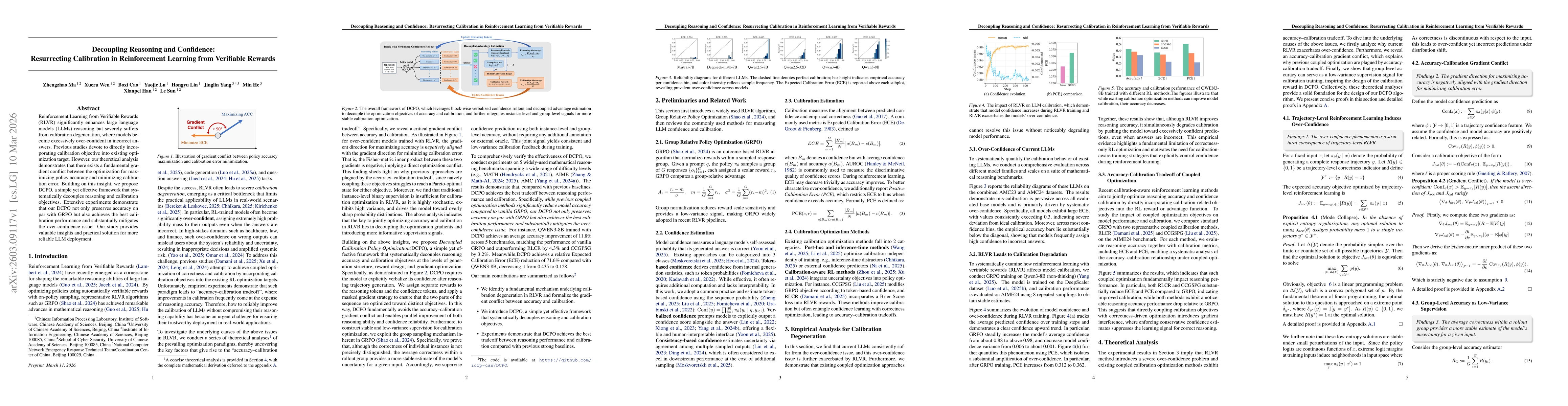 Thumbnail for Decoupling Reasoning and Confidence: Resurrecting Calibration in Reinforcement Learning from Verifiable Rewards