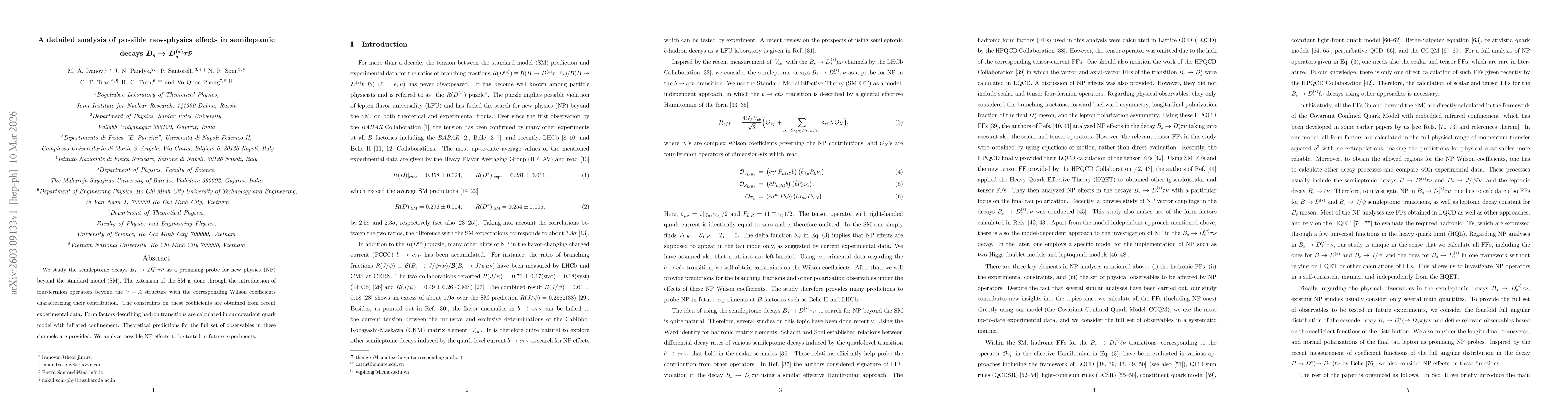 Thumbnail for A detailed analysis of possible new-physics effects in semileptonic decays $B_s \to D_s^{(*)}τ\barν$