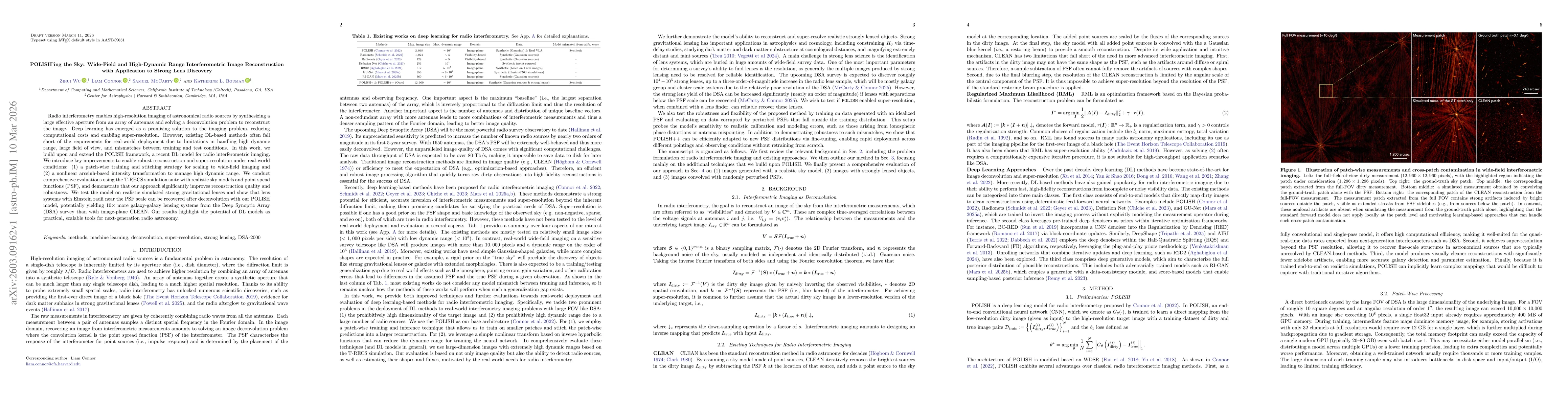 Thumbnail for POLISH'ing the Sky: Wide-Field and High-Dynamic Range Interferometric Image Reconstruction with Application to Strong Lens Discovery