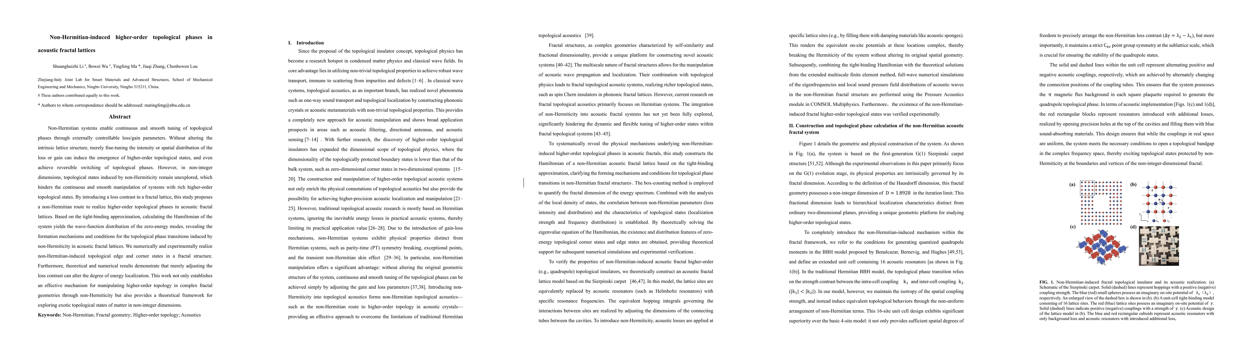Thumbnail for Non-Hermitian-induced higher-order topological phases in acoustic fractal lattices