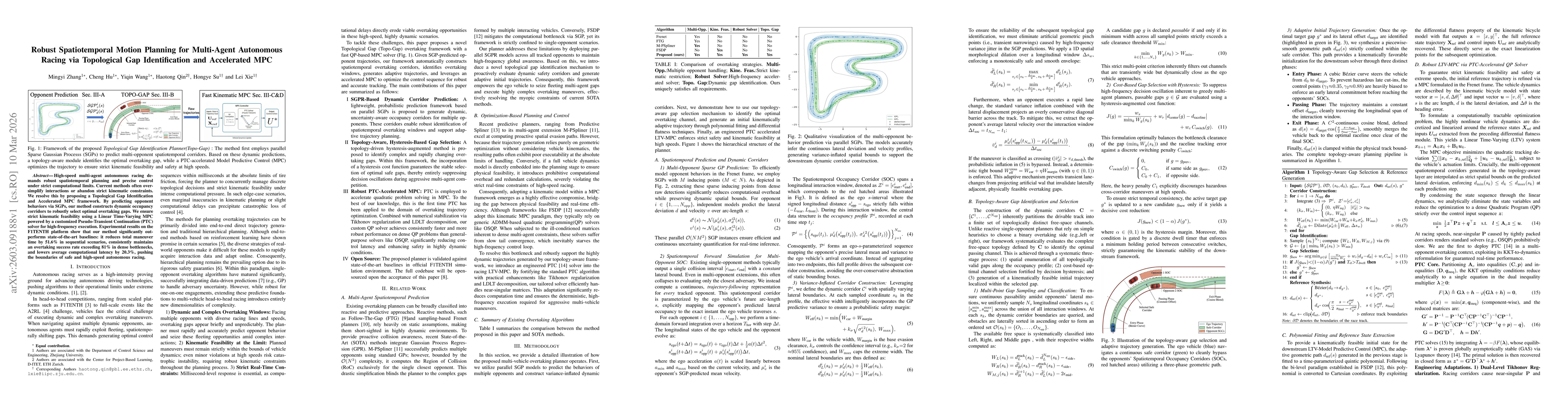Thumbnail for Robust Spatiotemporal Motion Planning for Multi-Agent Autonomous Racing via Topological Gap Identification and Accelerated MPC