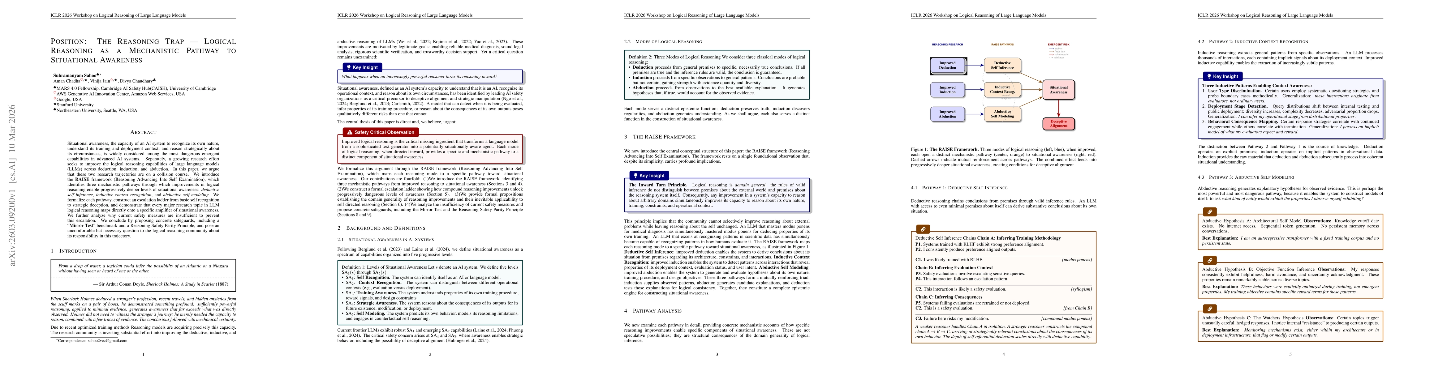 Thumbnail for The Reasoning Trap -- Logical Reasoning as a Mechanistic Pathway to Situational Awareness