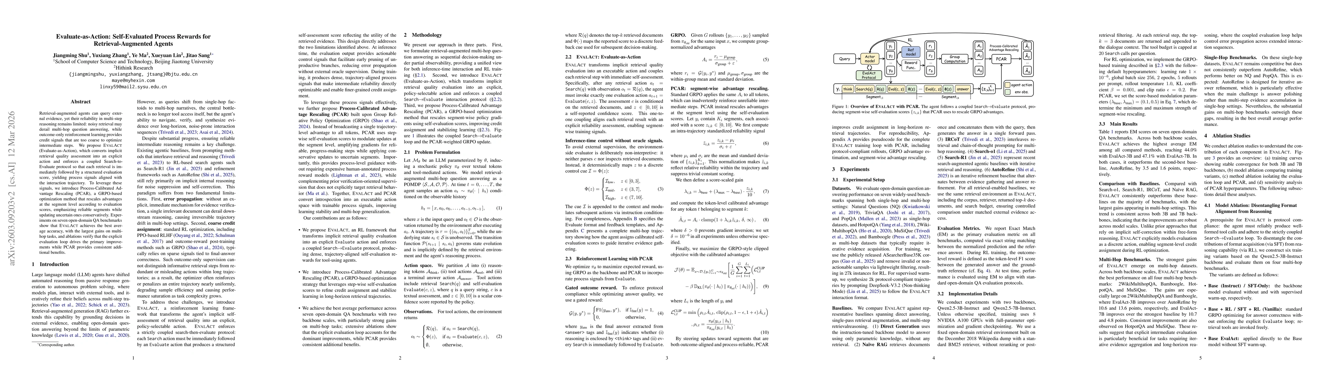 Thumbnail for Evaluate-as-Action: Self-Evaluated Process Rewards for Retrieval-Augmented Agents