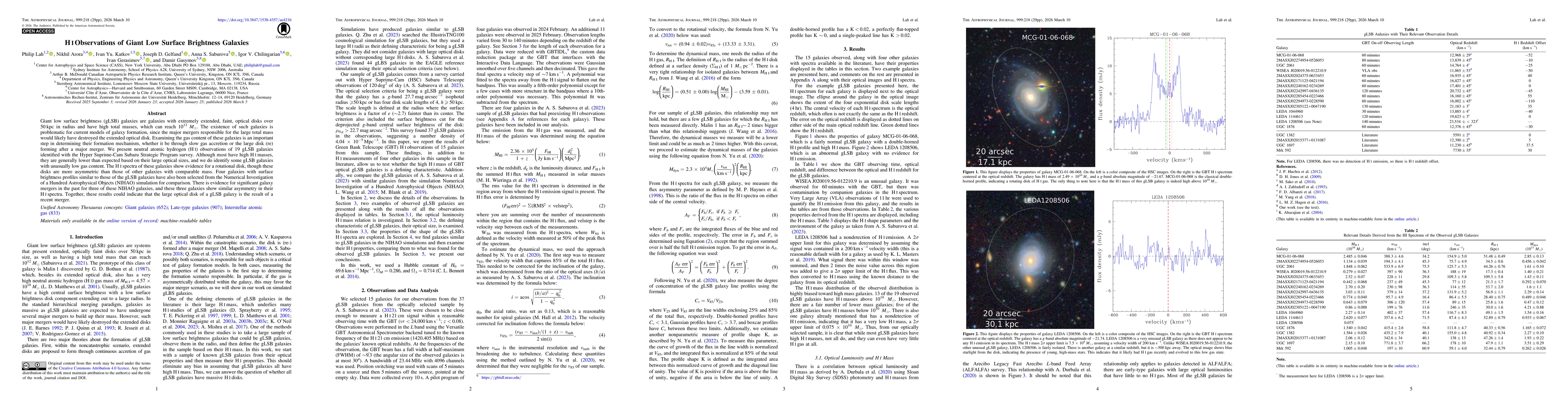 Thumbnail for HI Observations of Giant Low Surface Brightness Galaxies