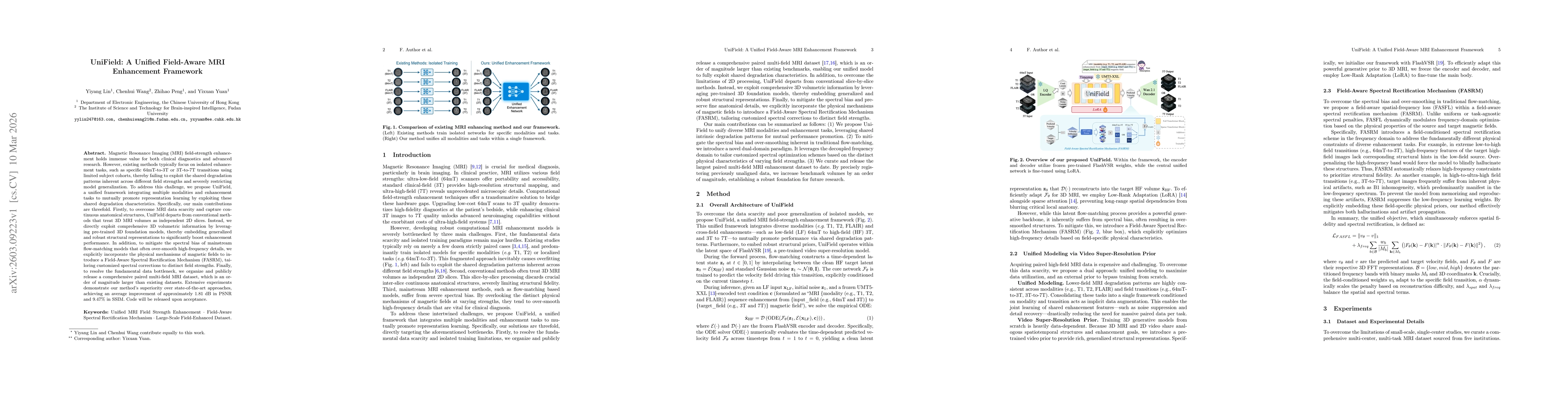 Thumbnail for UniField: A Unified Field-Aware MRI Enhancement Framework