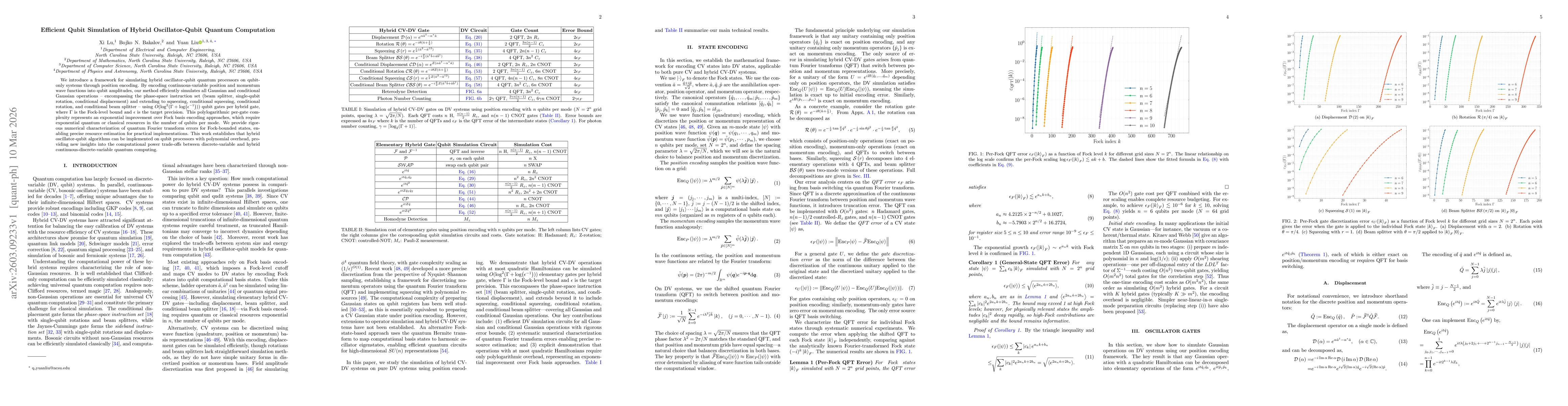 Thumbnail for Efficient Qubit Simulation of Hybrid Oscillator-Qubit Quantum Computation