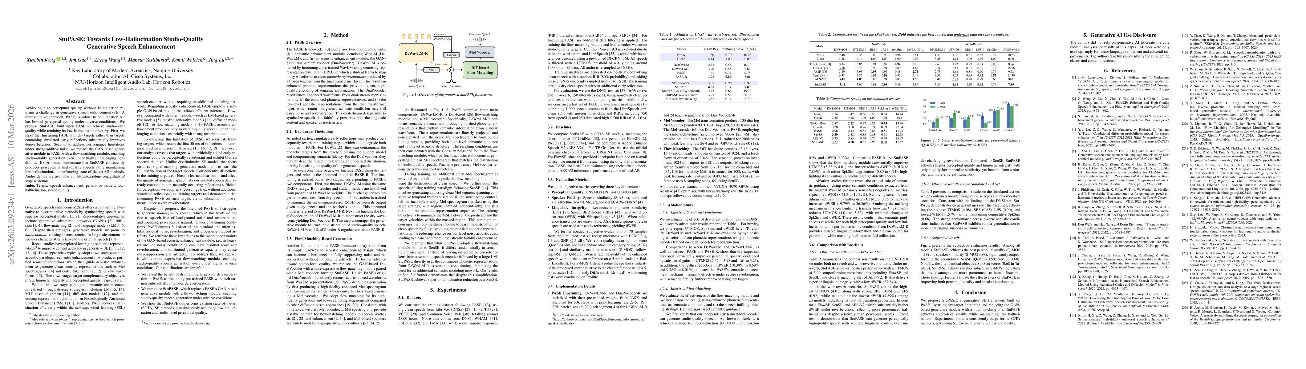 Thumbnail for StuPASE: Towards Low-Hallucination Studio-Quality Generative Speech Enhancement