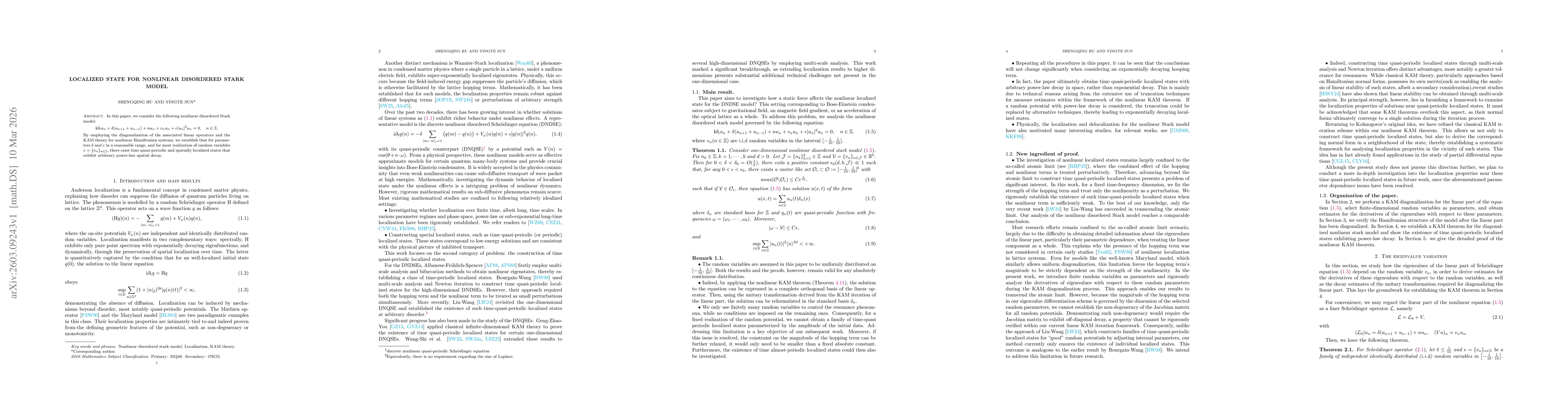 Thumbnail for Localized state for nonlinear disordered stark model