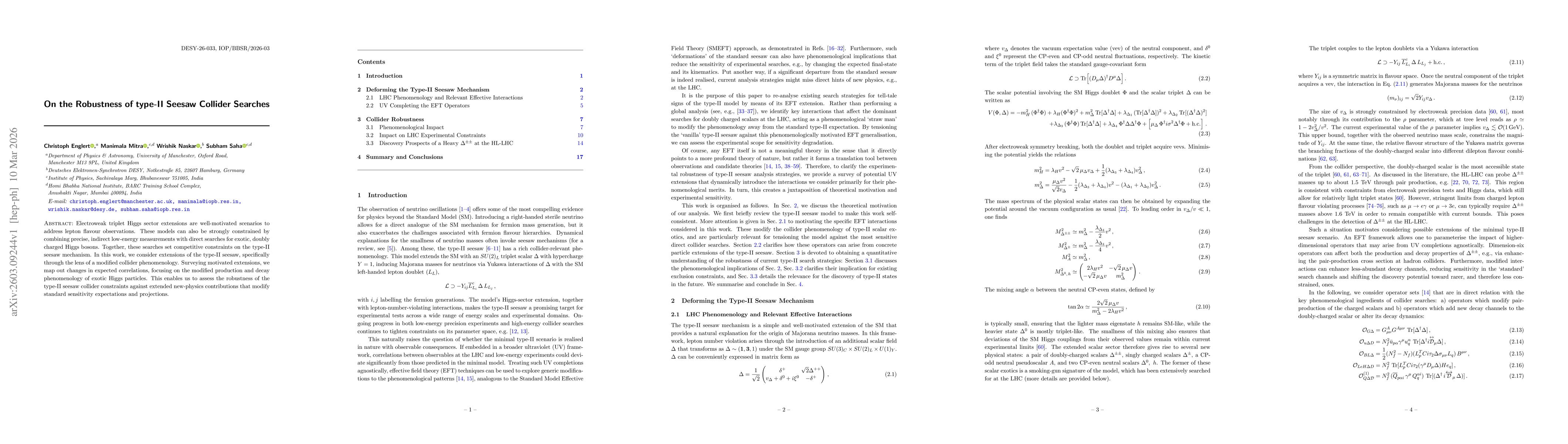 Thumbnail for On the Robustness of type-II Seesaw Collider Searches