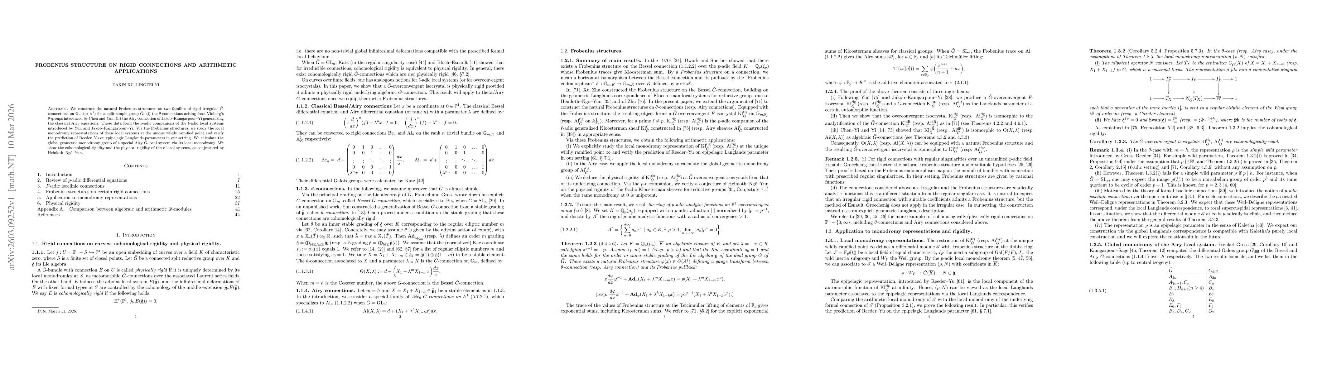 Thumbnail for Frobenius structure on rigid connections and arithmetic applications