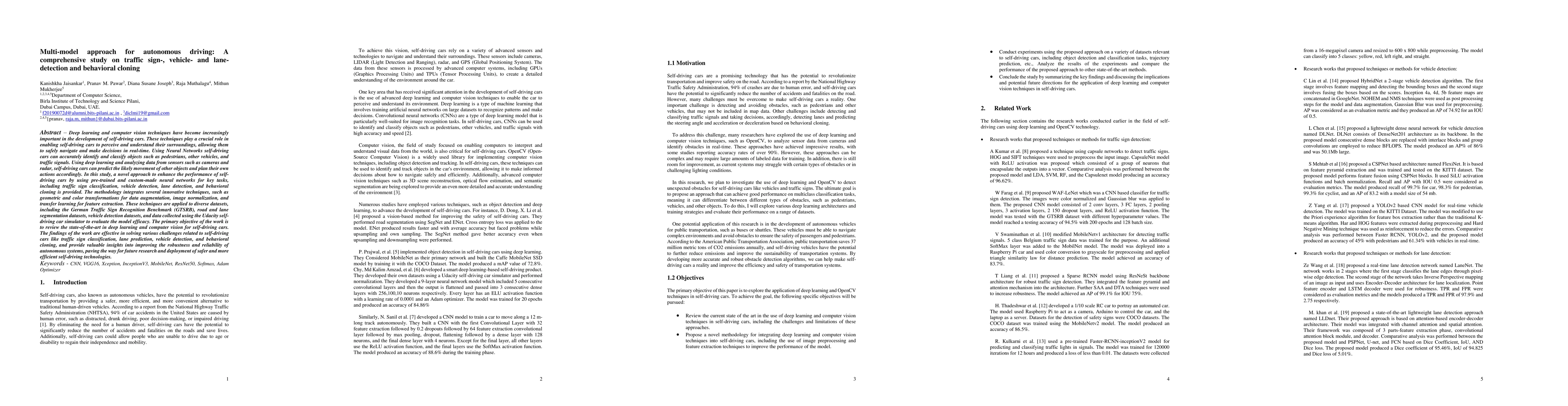 Thumbnail for Multi-model approach for autonomous driving: A comprehensive study on traffic sign-, vehicle- and lane detection and behavioral cloning