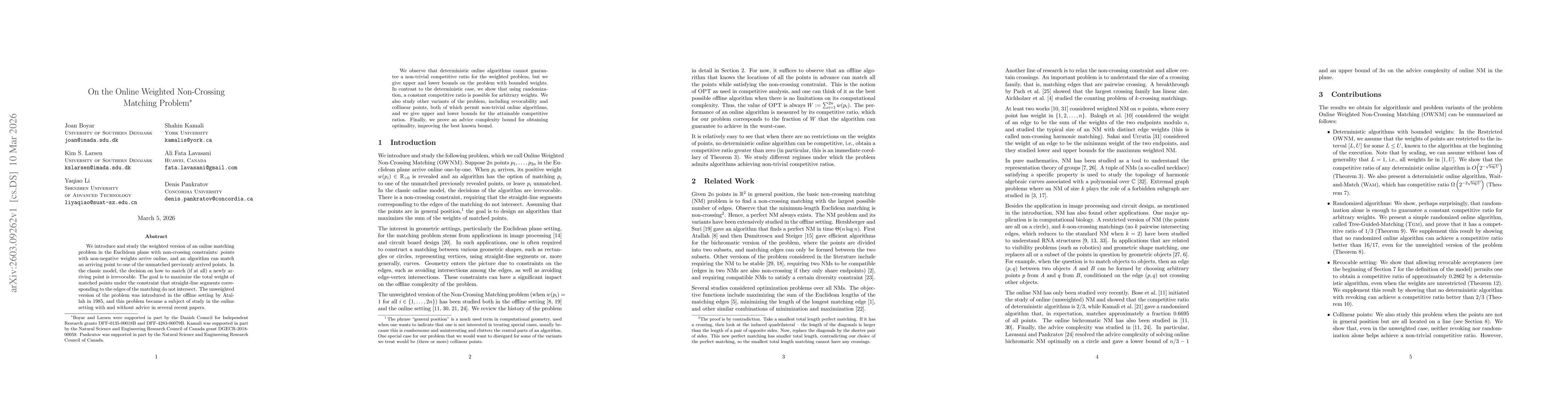 Thumbnail for On the Online Weighted Non-Crossing Matching Problem