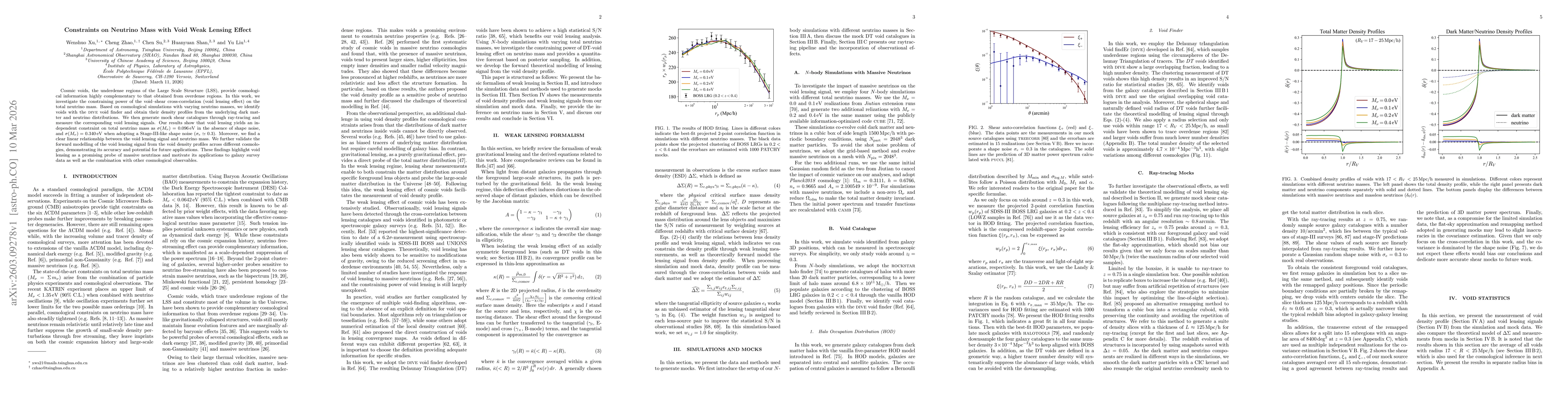 Thumbnail for Constraints on Neutrino Mass with Void Weak Lensing Effect