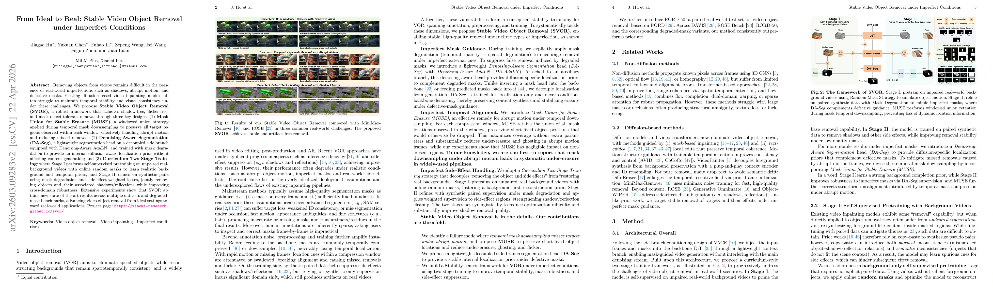 Thumbnail for From Ideal to Real: Stable Video Object Removal under Imperfect Conditions