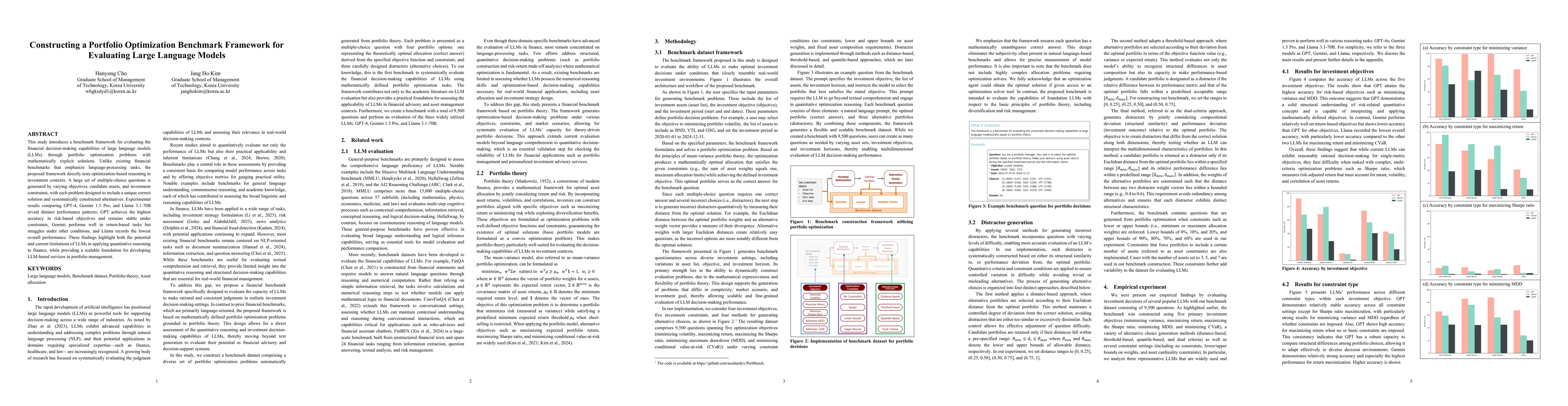Thumbnail for Constructing a Portfolio Optimization Benchmark Framework for Evaluating Large Language Models