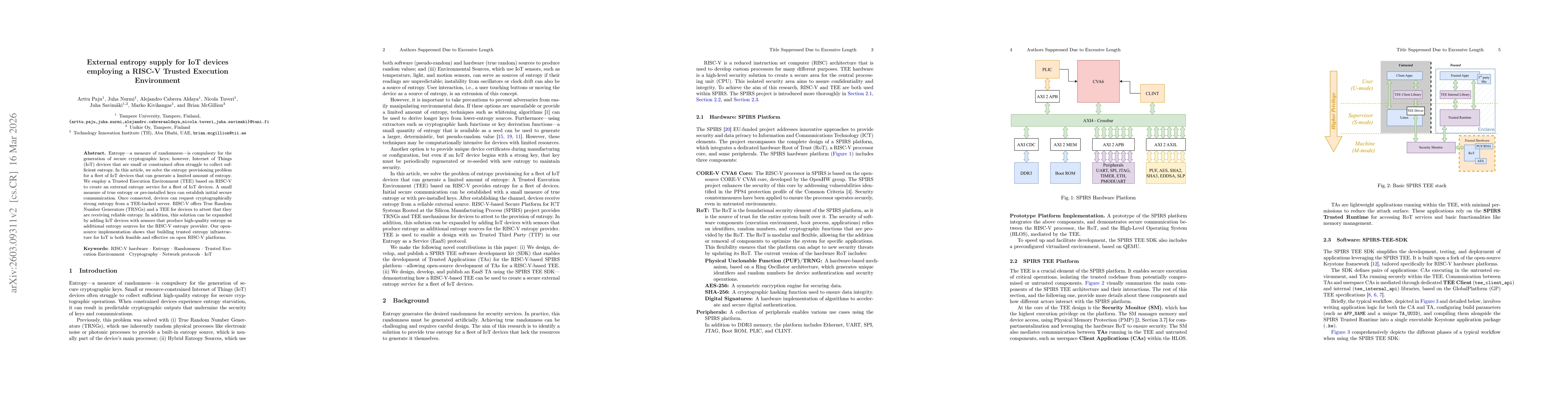 Thumbnail for External entropy supply for IoT devices employing a RISC-V Trusted Execution Environment