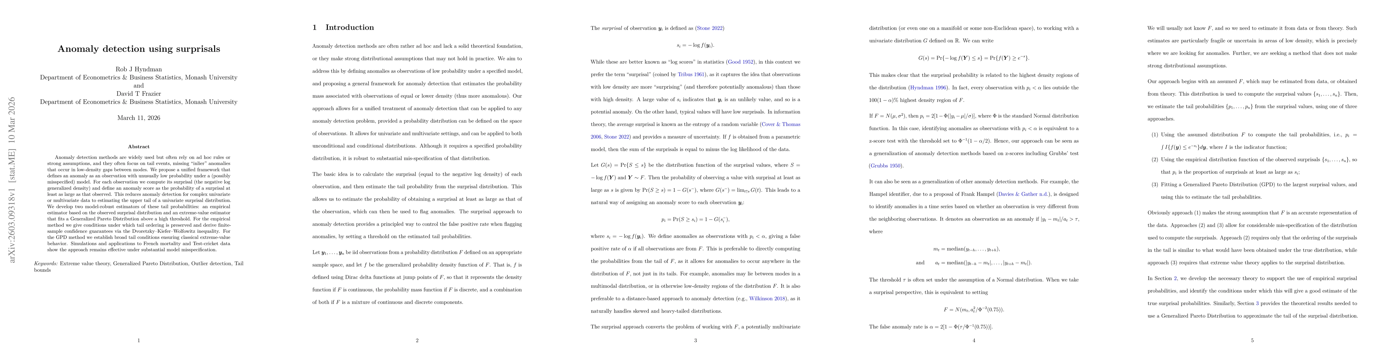 Thumbnail for Anomaly detection using surprisals