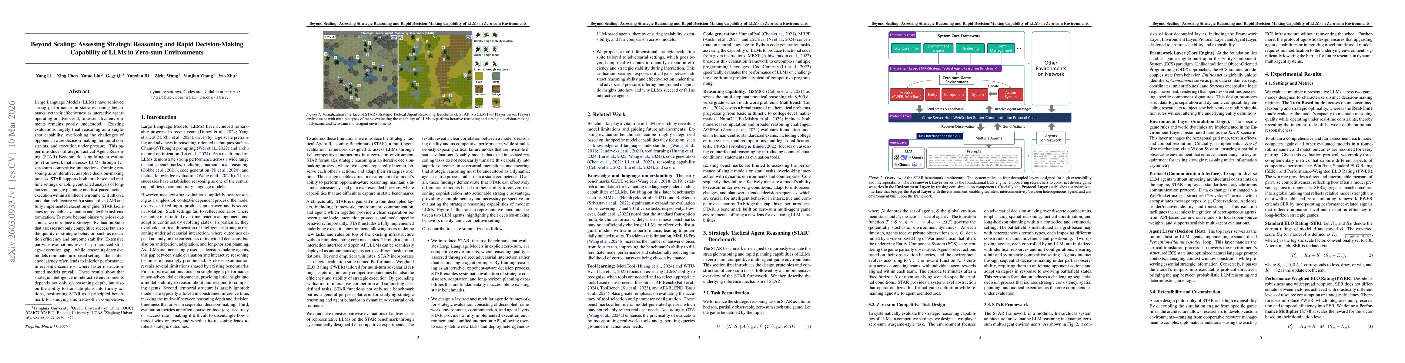Thumbnail for Beyond Scaling: Assessing Strategic Reasoning and Rapid Decision-Making Capability of LLMs in Zero-sum Environments